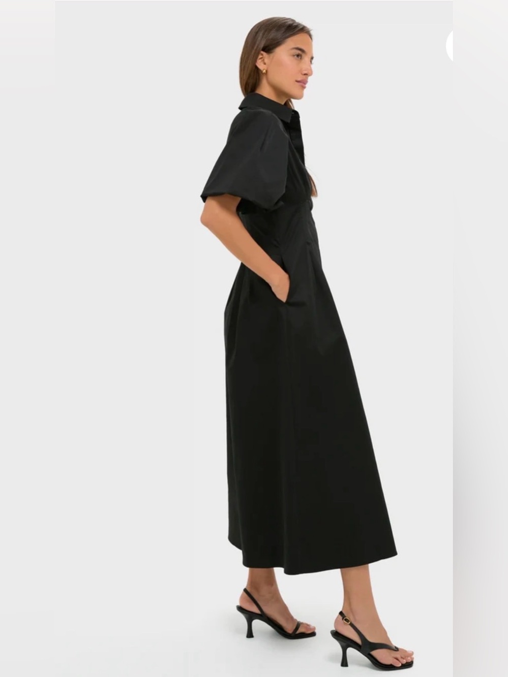 NWT TUCKERNUCK Black Delaney Dress puff sleeves XL - Picture 3 of 11